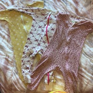 3 Set '2 Way' Zip Rompers by Parade